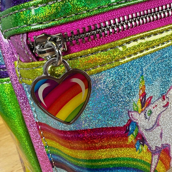 Loungefly Lisa Frank Color Block Holographic Glitter Mini Backpack NEW Rainbow main image 11